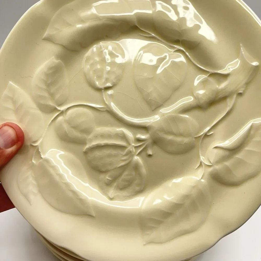 Williams Sonoma Olive Harvest Yellow Salad Plates Made In Portugal Set Of 4